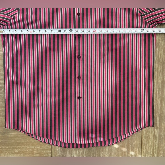 Michael Kors Men’s Striped Button Down Shirt Pink Grey White Cotton XL - Picture 8 of 8